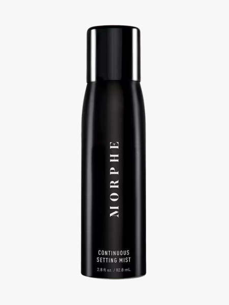 Morphe Continuous Setting Mist in branded component on a light gray background