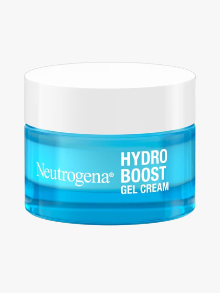 Neutrogena Hydro Boost Gel Cream in branded tub component on a light gray background